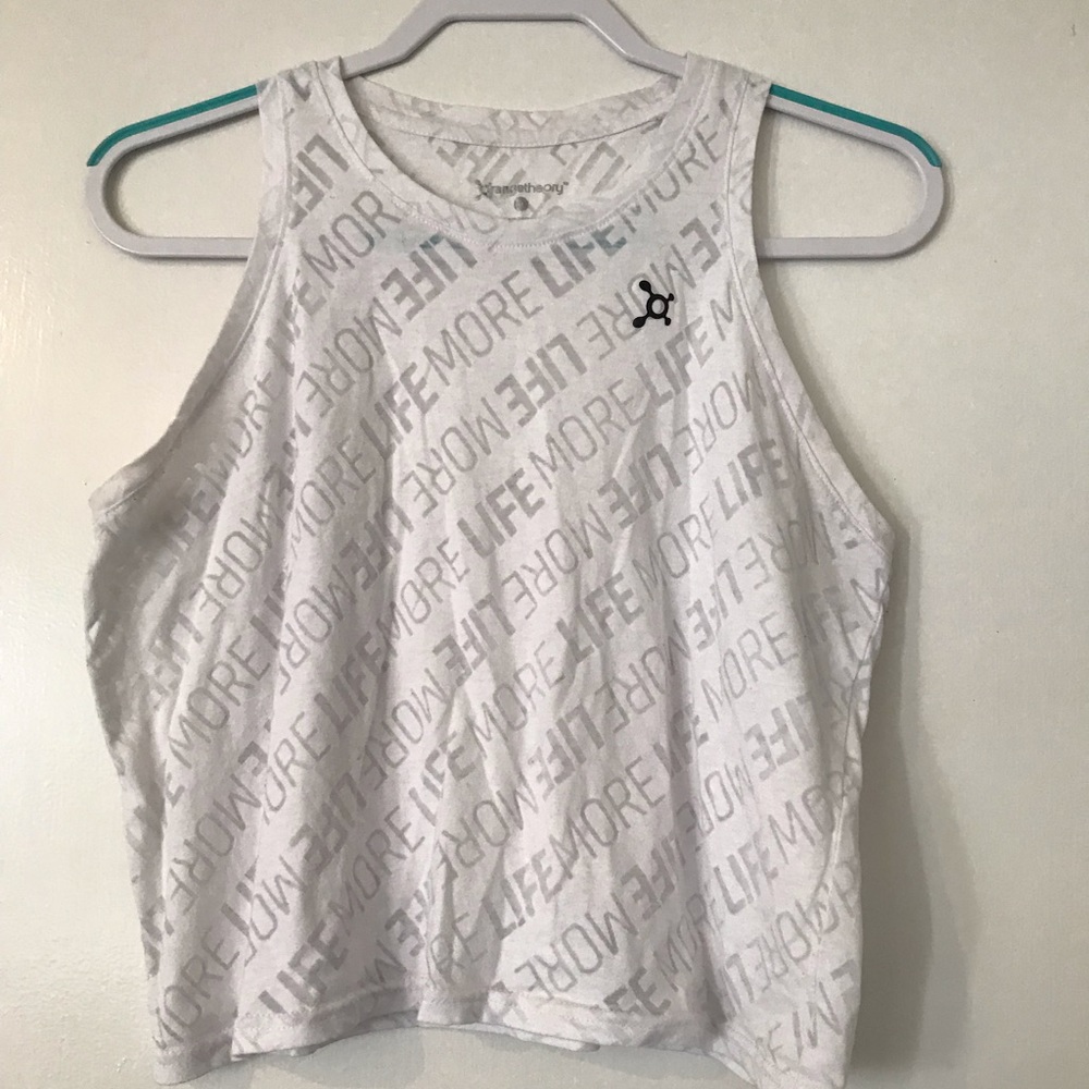 White “More Life” OTF Cropped Tank | Women’s Size Medium